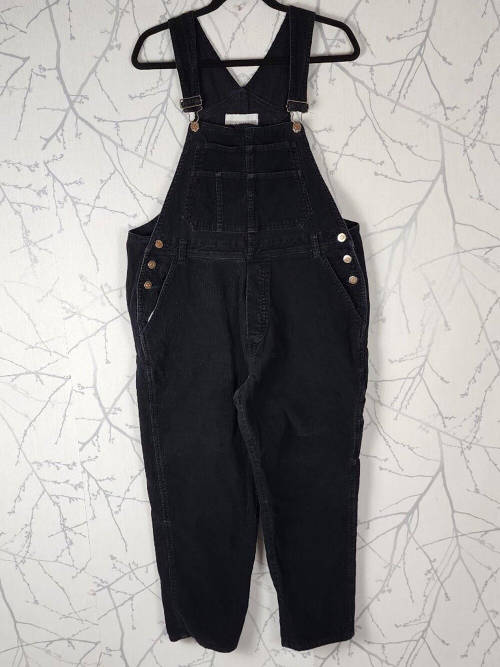 Casual Elements VTG Black Cotton Corduroy Overalls